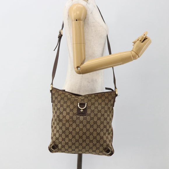 GUCCI GG Canvas Abbey Schultertasche Beige Gold 131326 Original ARZ287
