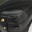 GUCCI GG Canvas Web Sherry Line Travel Bag Travel Case Black Gold Auth ARZ288-12