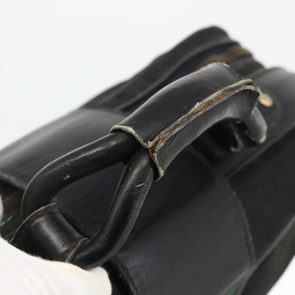 GUCCI GG Canvas Web Sherry Line Travel Bag Travel Case Black Gold Auth ARZ288
