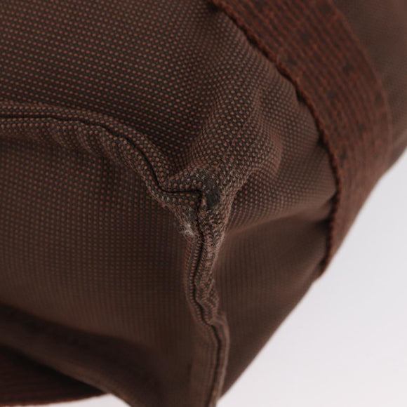 HERMES Her Line Sac A Dos Backpack Canvas Brown Silver Auth ARZ289