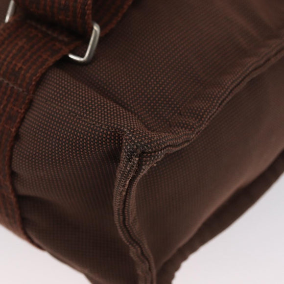HERMES Her Line Sac A Dos Rucksack Canvas Braun Silber Auth ARZ289