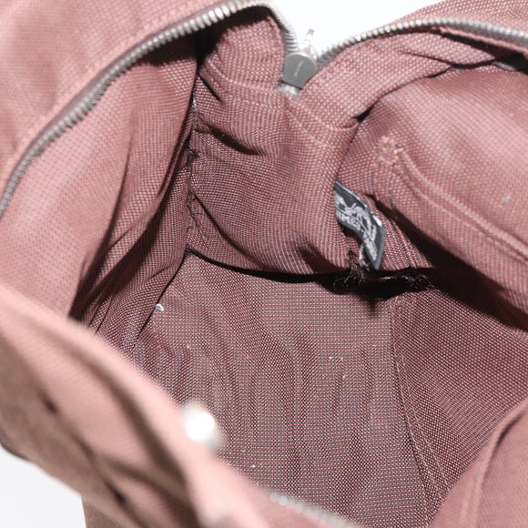 HERMES Her Line Sac A Dos Backpack Canvas Brown Silver Auth ARZ289