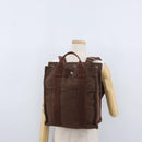 HERMES Her Line Sac A Dos Rucksack Canvas Braun Silber Auth ARZ289-23