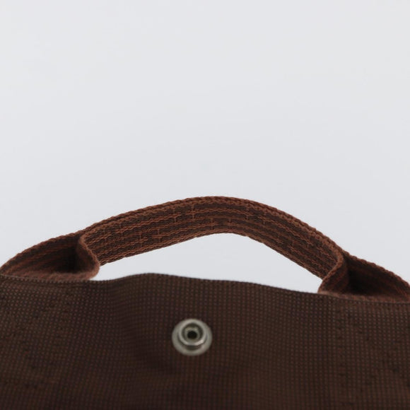 HERMES Her Line Sac A Dos Rucksack Canvas Braun Silber Auth ARZ289