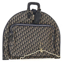 Christian Dior Trotter Canvas Garment Cover Navy Silver Auth ARZ290-1