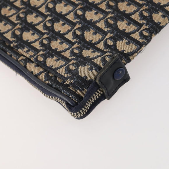 Christian Dior Trotter Canvas Garment Cover Navy Silver Auth ARZ290