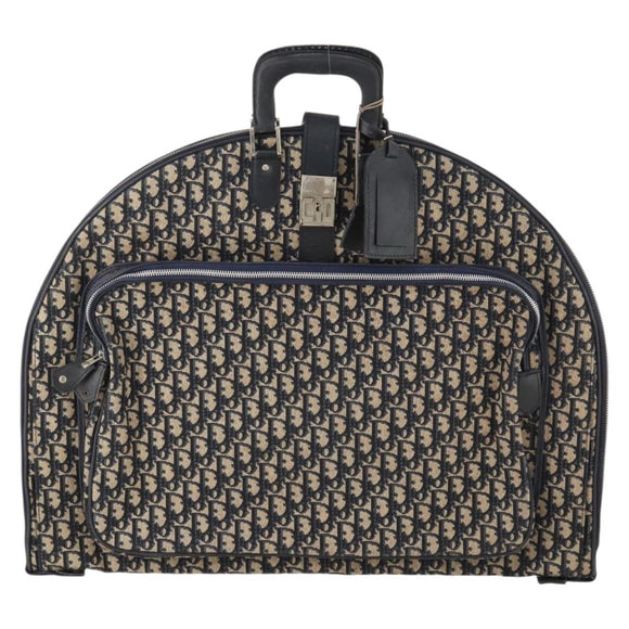 Christian Dior Trotter Canvas Garment Cover Navy Silver Auth ARZ290