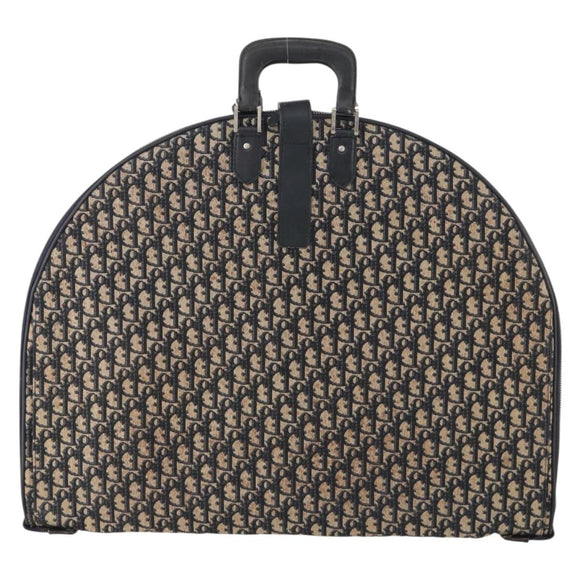 Christian Dior Trotter Canvas Garment Cover Navy Silver Auth ARZ290