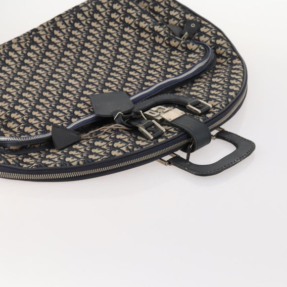 Christian Dior Trotter Canvas Garment Cover Navy Silver Auth ARZ290
