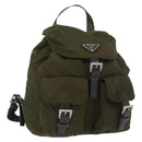 PRADA Backpack Nylon Green Silver Auth ARZ291-1