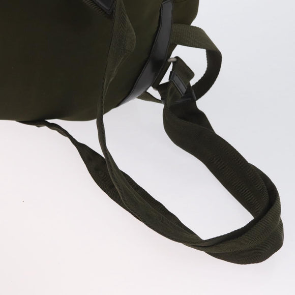 PRADA Backpack Nylon Green Silver Auth ARZ291