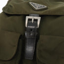 PRADA Backpack Nylon Green Silver Auth ARZ291-19