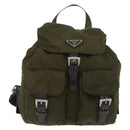PRADA Backpack Nylon Green Silver Auth ARZ291-2