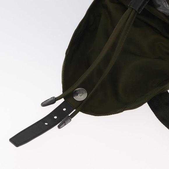 PRADA Backpack Nylon Green Silver Auth ARZ291