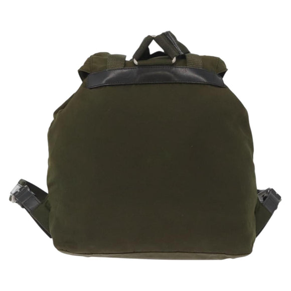 PRADA Backpack Nylon Green Silver Auth ARZ291