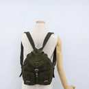 PRADA Backpack Nylon Green Silver Auth ARZ291-32