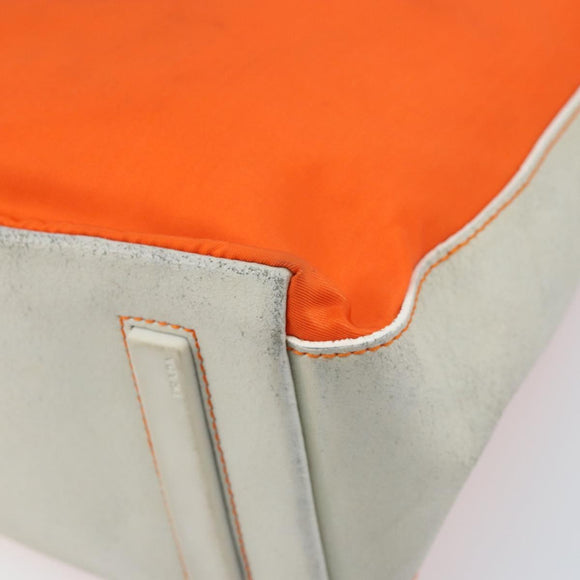 PRADA Schoudertas Nylon Oranje Zilver Auth ARZ293