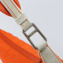 PRADA Schoudertas Nylon Oranje Zilver Auth ARZ293-14