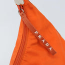 PRADA Schoudertas Nylon Oranje Zilver Auth ARZ293-15