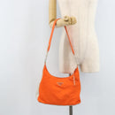 PRADA Schoudertas Nylon Oranje Zilver Auth ARZ293-24