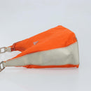 PRADA Schoudertas Nylon Oranje Zilver Auth ARZ293-5