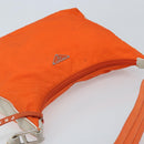 PRADA Schoudertas Nylon Oranje Zilver Auth ARZ293-6
