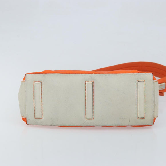 PRADA Schoudertas Nylon Oranje Zilver Auth ARZ293