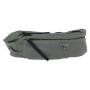 PRADA Body Bag Nylon Green Silver Auth ARZ294-1