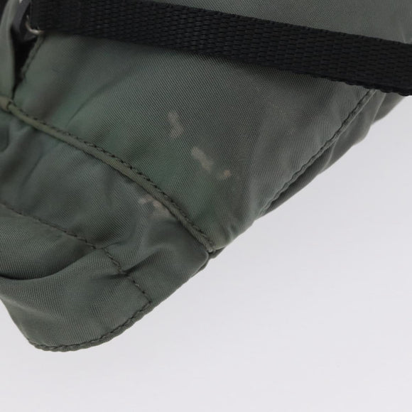 PRADA Body Bag Nylon Green Silver Auth ARZ294