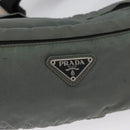 PRADA Body Bag Nylon Green Silver Auth ARZ294-18