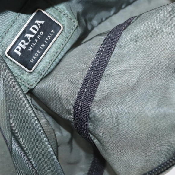 PRADA Body Bag Nylon Green Silver Auth ARZ294