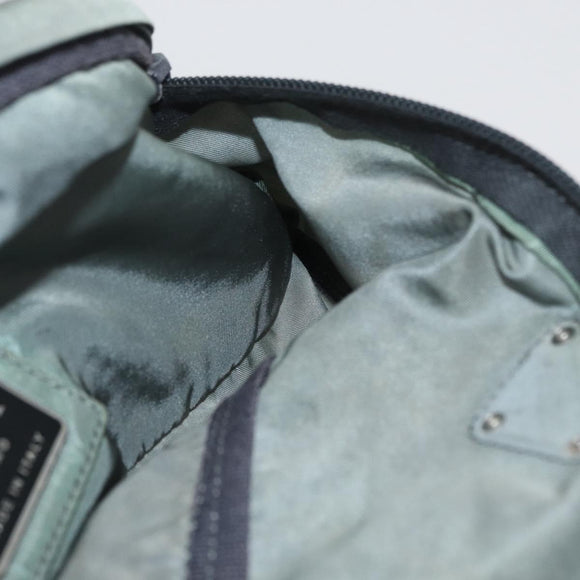 PRADA Body Bag Nylon Green Silver Auth ARZ294