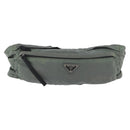 PRADA Body Bag Nylon Green Silver Auth ARZ294-13