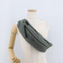 PRADA Body Bag Nylon Green Silver Auth ARZ294-23