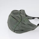 PRADA Body Bag Nylon Green Silver Auth ARZ294-3