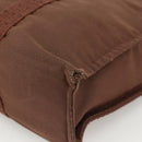 HERMES Her Line MM Hand Bag Canvas Brown Silver Auth ARZ296-10
