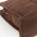 HERMES Her Line MM Hand Bag Canvas Brown Silver Auth ARZ296-11