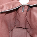 HERMES Her Line MM Hand Bag Canvas Brown Silver Auth ARZ296-16