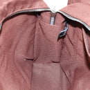 HERMES Her Line MM Hand Bag Canvas Brown Silver Auth ARZ296-17