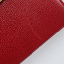 Salvatore Ferragamo Vala Chain Shoulder Bag Leather Red Gold Auth ARZ298-8