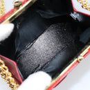 Salvatore Ferragamo Vala Chain Shoulder Bag Leather Red Gold Auth ARZ298-18