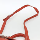 Salvatore Ferragamo Gancini Handtas Leer 2-weg Rood Zilver Auth ARZ300A-10