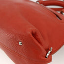 Salvatore Ferragamo Gancini Handtas Leer 2-weg Rood Zilver Auth ARZ300A-14