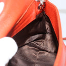 Salvatore Ferragamo Gancini Handtas Leer 2-weg Rood Zilver Auth ARZ300A-21