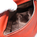 Salvatore Ferragamo Gancini Handtas Leer 2-weg Rood Zilver Auth ARZ300A-25
