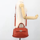 Salvatore Ferragamo Gancini Handtas Leer 2-weg Rood Zilver Auth ARZ300A-27