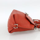 Salvatore Ferragamo Gancini Handtas Leer 2-weg Rood Zilver Auth ARZ300A-4