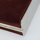 CELINE Horsebit Chain Schoudertas Suède Bordeaux Goud Auth ARZ301V-14