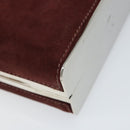 CELINE Horsebit Chain Schoudertas Suède Bordeaux Goud Auth ARZ301V-16