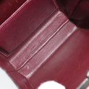 CELINE Horsebit Chain Schoudertas Suède Bordeaux Goud Auth ARZ301V-12